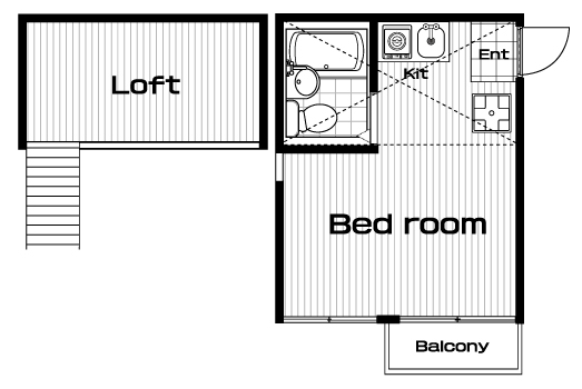 三ツ沢下町駅の賃貸 47,000円 間取り図