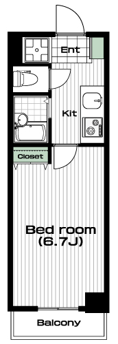 元住吉駅の賃貸 74,000円 間取り図