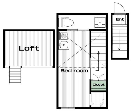 梅ヶ丘駅の賃貸 52,000円 間取り図