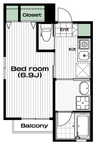 登戸駅の賃貸 75,000円 間取り図