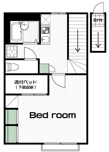 南大沢駅の賃貸 51,000円 間取り図