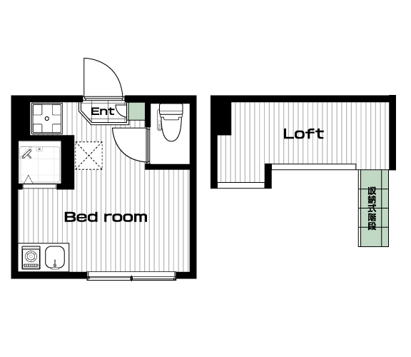 板橋本町駅の賃貸 58,000円 間取り図