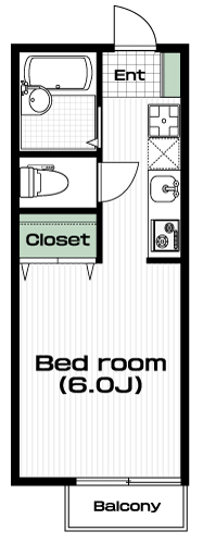 三ツ沢上町駅の賃貸 51,000円 間取り図