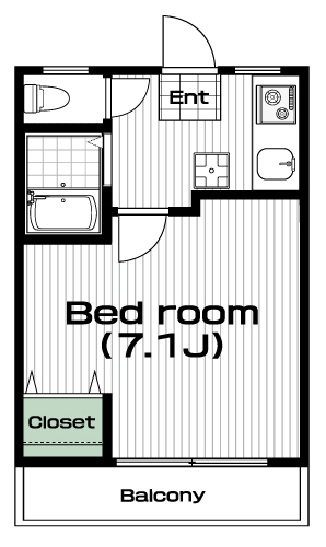 中央大学・明星大学駅の賃貸 37,000円 間取り図