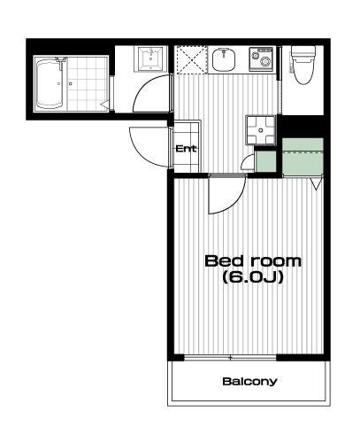 新河岸駅の賃貸 58,000円 間取り図