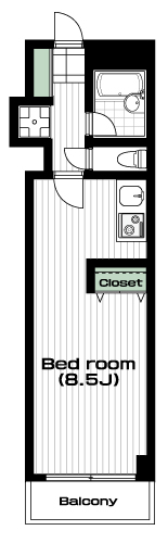 青葉台駅の賃貸 58,000円 間取り図