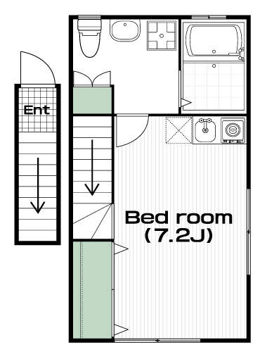 南大沢駅の賃貸 57,000円 間取り図