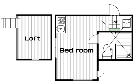 生田駅の賃貸 45,000円 間取り図