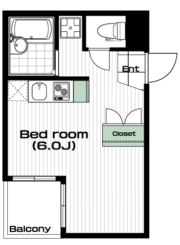 中野駅の賃貸 64,500円 間取り図