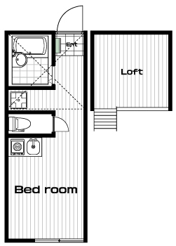 和田町駅の賃貸 58,000円 間取り図