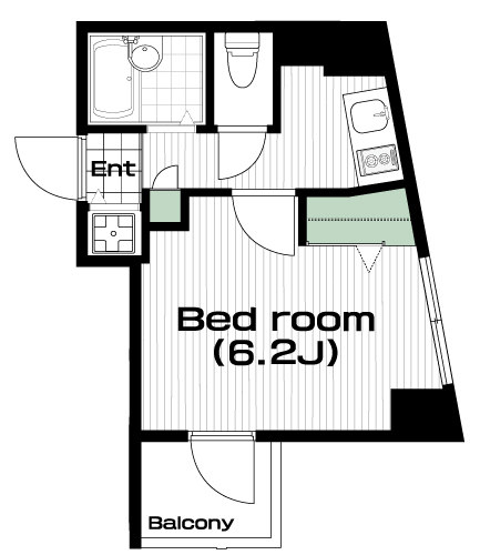 早稲田駅の賃貸 85,000円 間取り図