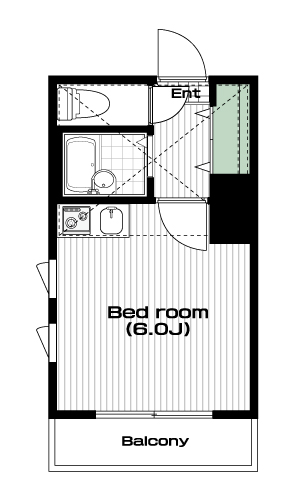 江古田駅の賃貸 61,000円 間取り図
