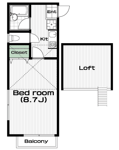 生田駅の賃貸 60,000円 間取り図