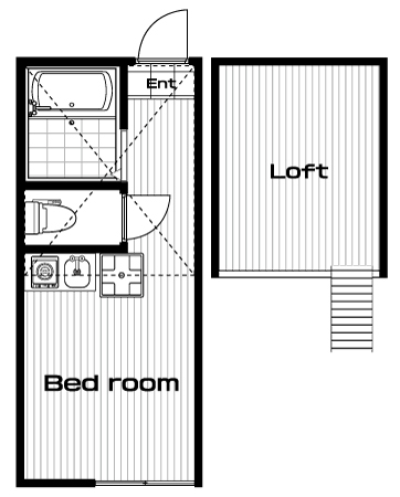和田町駅の賃貸 48,000円 間取り図