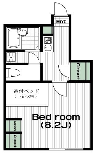 多磨駅の賃貸 56,000円 間取り図
