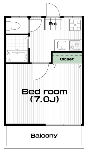 中央大学・明星大学駅の賃貸 37,000円 間取り図