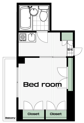 京王堀之内駅の賃貸 34,000円 間取り図