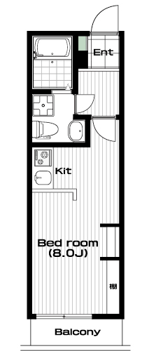 三ツ沢下町駅の賃貸 61,000円 間取り図