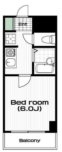 東中野駅の賃貸 75,000円 間取り図