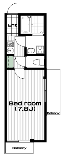 中央大学・明星大学駅の賃貸 58,000円 間取り図