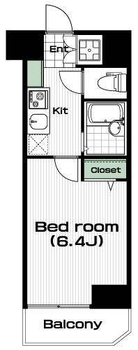 大岡山駅の賃貸 89,000円 間取り図