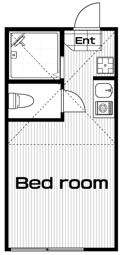 新井薬師前駅の賃貸 57,000円 間取り図