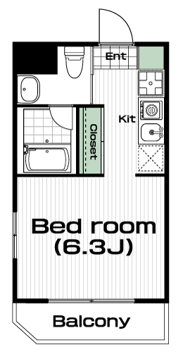 中川駅の賃貸 62,000円 間取り図