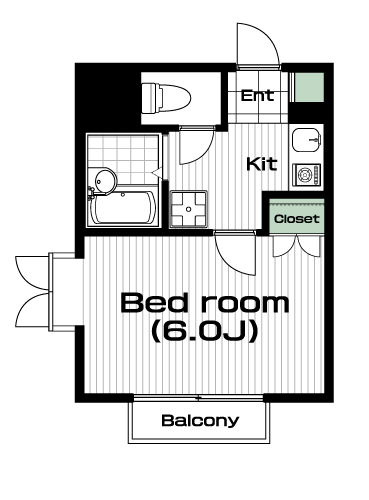 経堂駅の賃貸 70,000円 間取り図