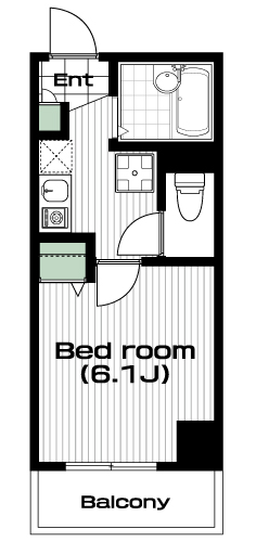 新大久保駅の賃貸 90,000円 間取り図