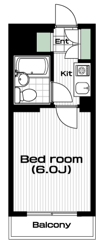 白楽駅の賃貸 45,000円 間取り図