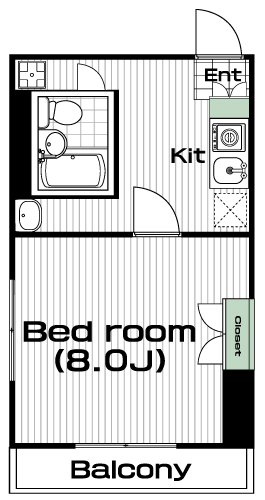 玉川学園前駅の賃貸 42,000円 間取り図