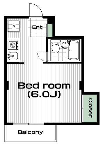 駒沢大学駅の賃貸 58,000円 間取り図