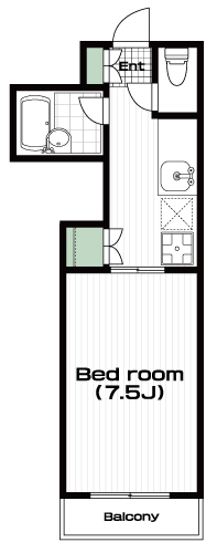 大塚・帝京大学駅の賃貸 43,000円 間取り図