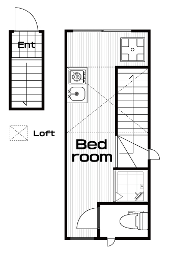 三軒茶屋駅の賃貸 52,000円 間取り図