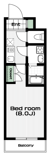 中野駅の賃貸 65,000円 間取り図