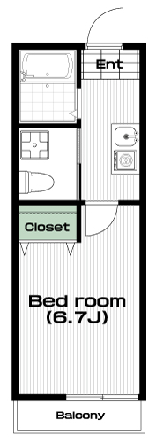 京王堀之内駅の賃貸 53,000円 間取り図