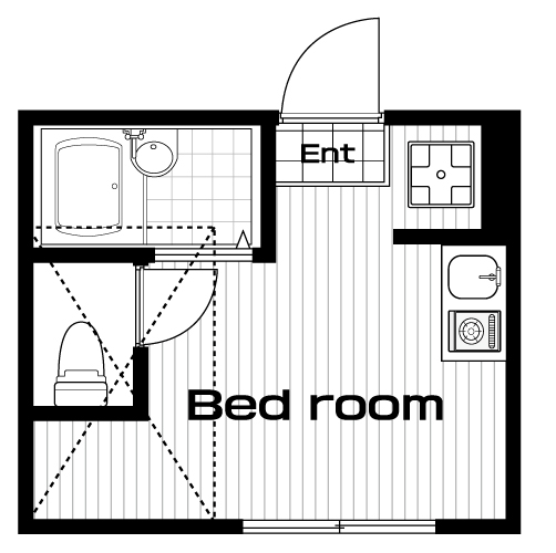 国立駅の賃貸 45,000円 間取り図