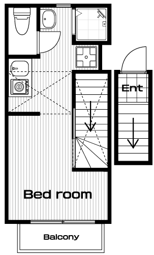東小金井駅の賃貸 64,000円 間取り図