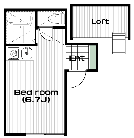 三ツ沢下町駅の賃貸 51,000円 間取り図