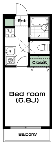国立駅の賃貸 60,000円 間取り図