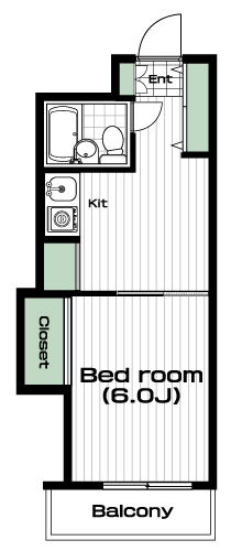 青葉台駅の賃貸 54,000円 間取り図
