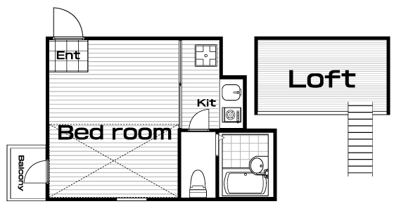 蒲田駅の賃貸 72,000円 間取り図