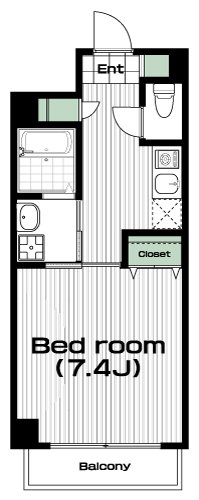 上北沢駅の賃貸 74,000円 間取り図