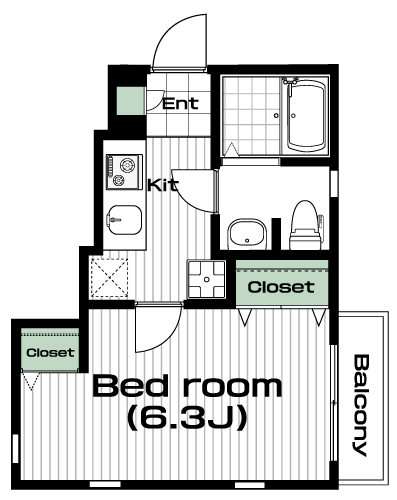 玉川学園前駅の賃貸 57,000円 間取り図