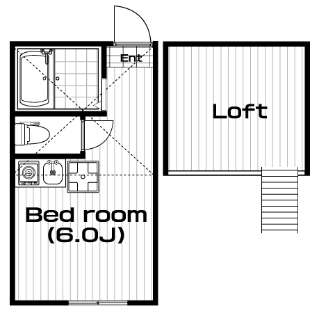 白楽駅の賃貸 58,000円 間取り図