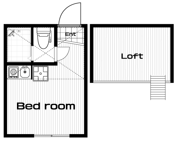 片倉町駅の賃貸 48,000円 間取り図