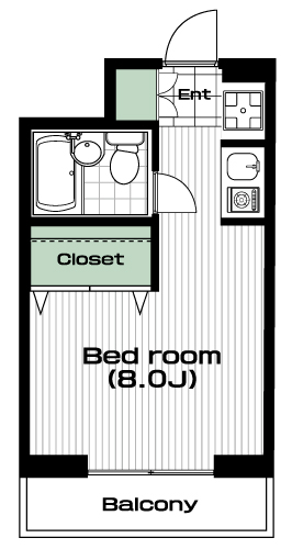 青葉台駅の賃貸 55,000円 間取り図
