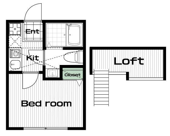 日吉駅の賃貸 62,000円 間取り図