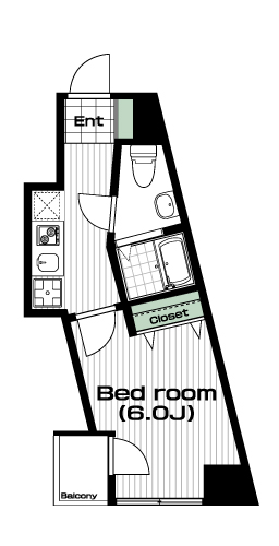 高田馬場駅の賃貸 99,000円 間取り図