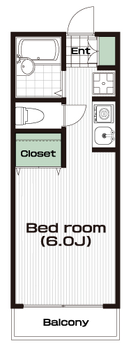 京王堀之内駅の賃貸 37,000円 間取り図
